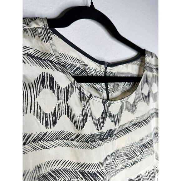 Jigsaw 100% Silk Preppy British Luxury Old Money Boho Geometric 3/4 Sleeve Large - Picture 6 of 11